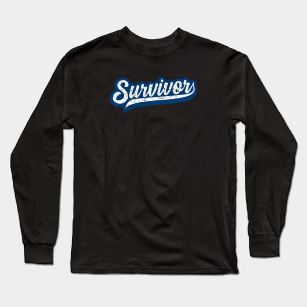 Colon Cancer Survivor - Retro Grunge Style Long Sleeve T-Shirt by jpmariano